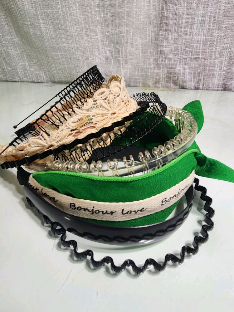 머리띠8종세트[레이스머리띠.리본머리띠 ...--2