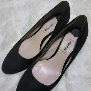 미우미우 레더(스웨이드) 플랫슈즈 38(정품)