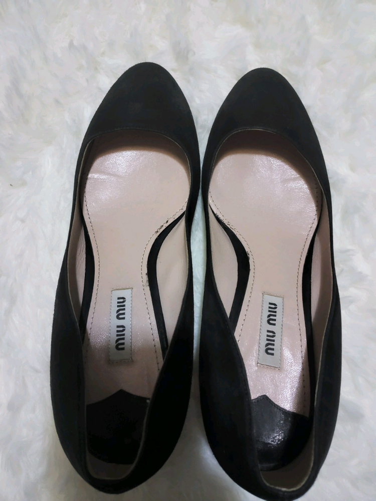 미우미우 레더(스웨이드) 플랫슈즈 38(정품)--3