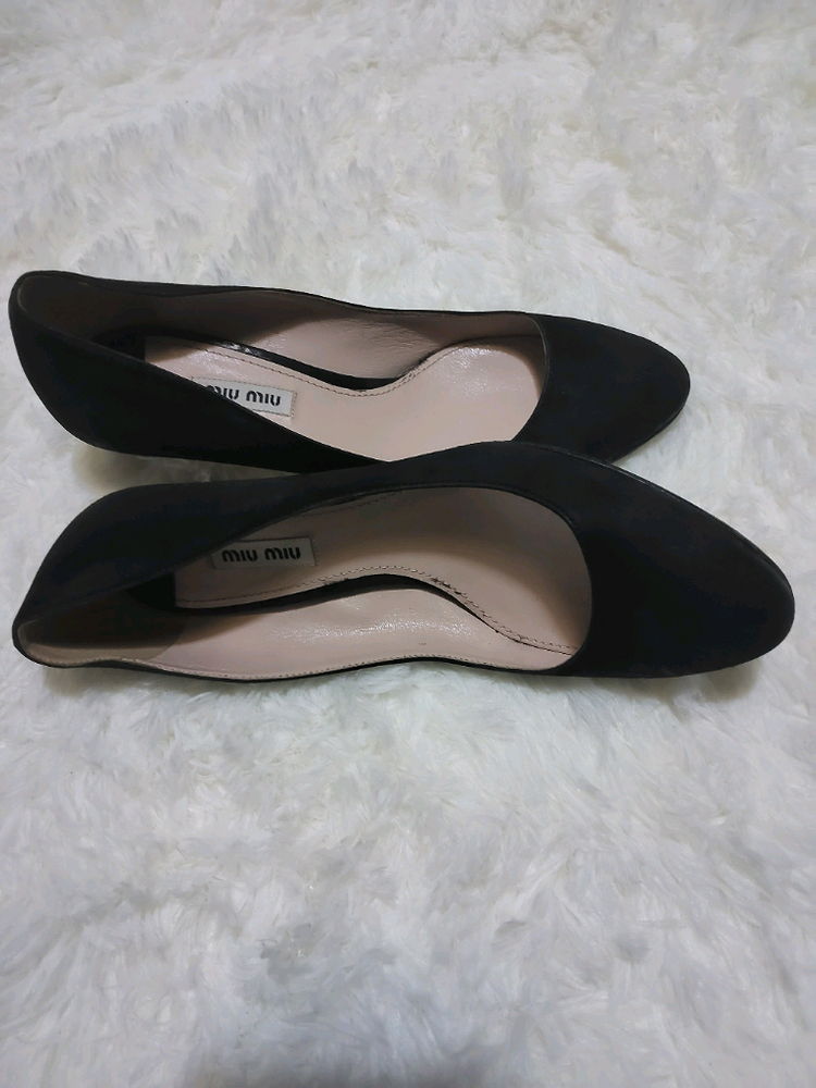미우미우 레더(스웨이드) 플랫슈즈 38(정품)--4