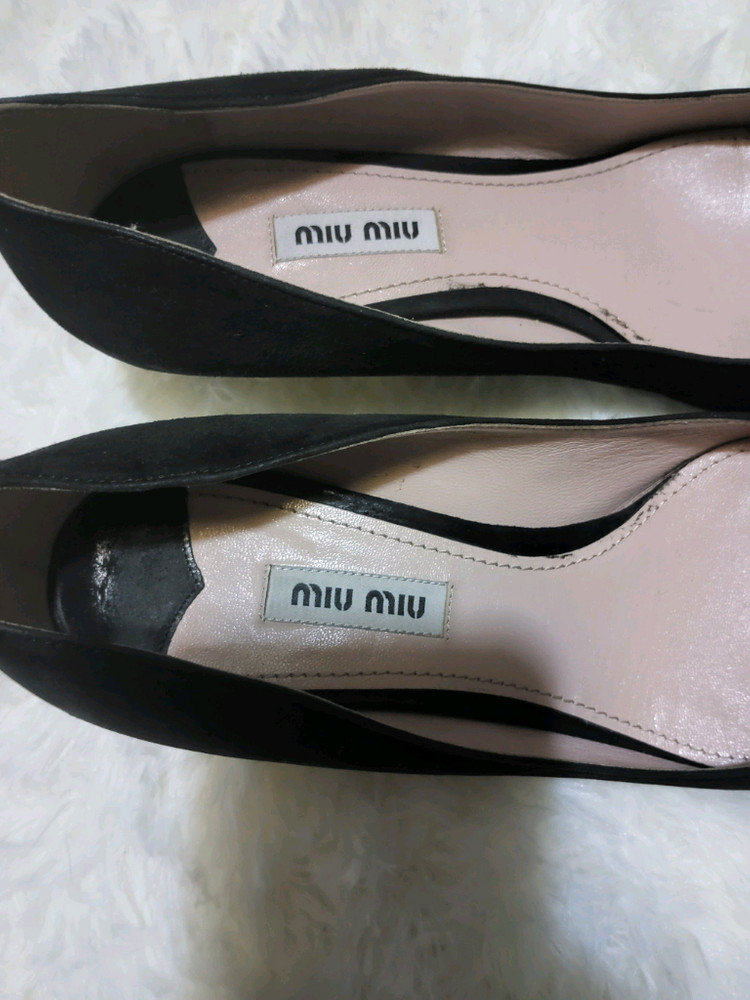 미우미우 레더(스웨이드) 플랫슈즈 38(정품)--6