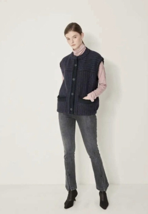 시스템 system 트위드 베스트 66사이즈 정품--1