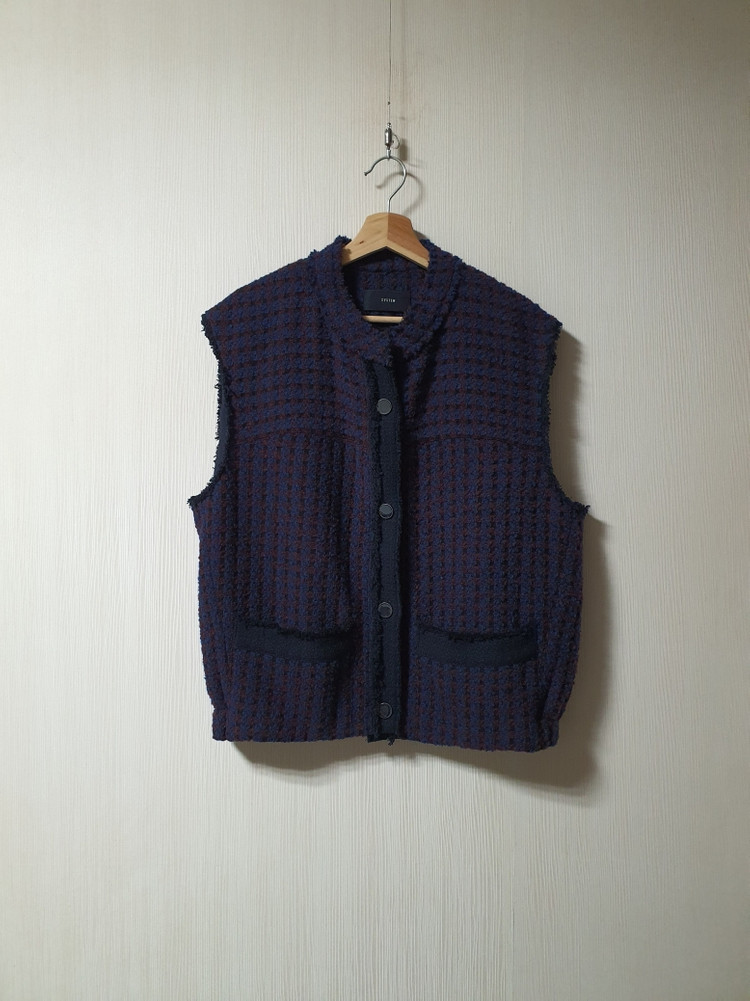 시스템 system 트위드 베스트 66사이즈 정품--2