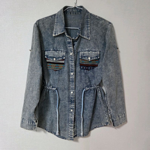 허리 스트링 데님셔츠 55.66