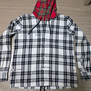 오프화이트 후드 체크 남방 정품