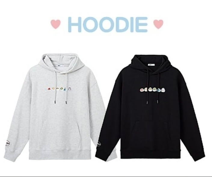 잠뜰 픽셀리 스파오 콜라보 잠옷 후드티 퍼플리스--1