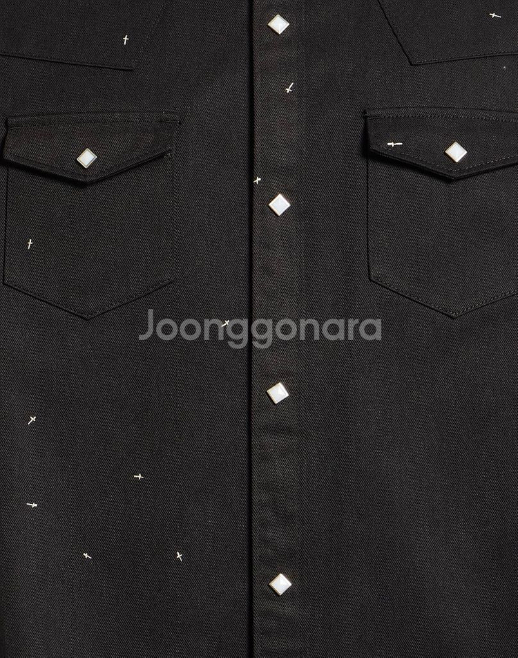 언더커버 24aw 마녀기 웨스턴 크로스 자수 셔츠 자켓 4--4