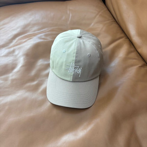 스투시 6패널 볼캡 모자 투톤 베이지 탄