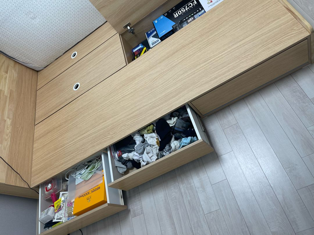 원목 침대프레임 + 매트리스 세트 퀸사이즈--5