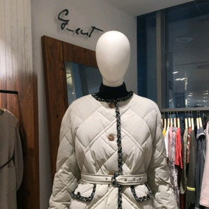 지컷 트위드 배색 거위털 패딩 55사이즈