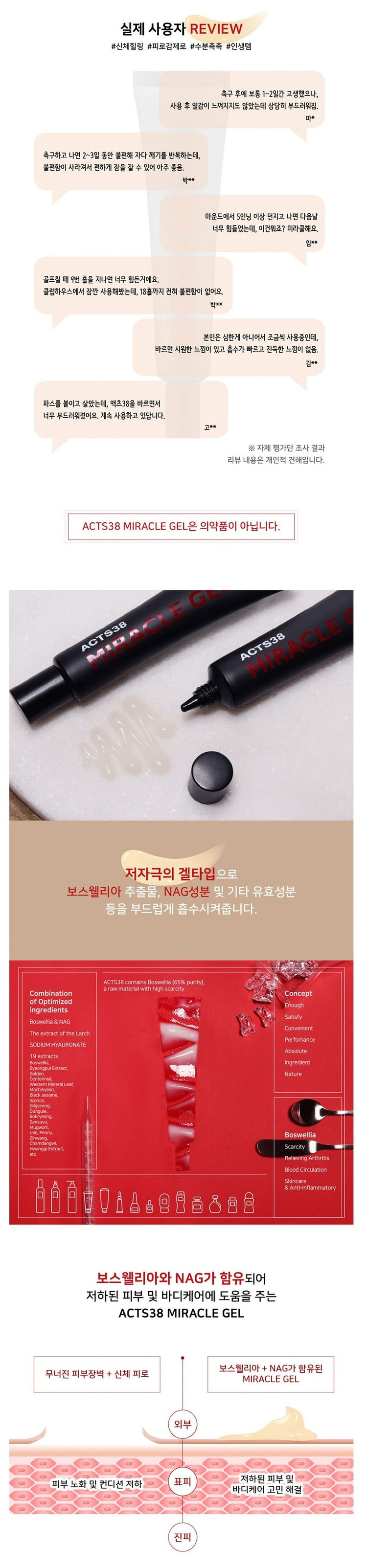 [미개봉] 바르는 보스웰리 아 ACTS38 보스웰리 아겔 4개 SET(30ml x 4개)--5