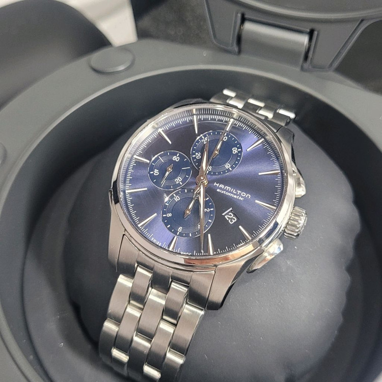 해밀턴 재즈마스터 오토매틱 크로노 청판 시계.--1