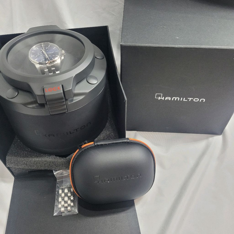 해밀턴 재즈마스터 오토매틱 크로노 청판 시계.--9