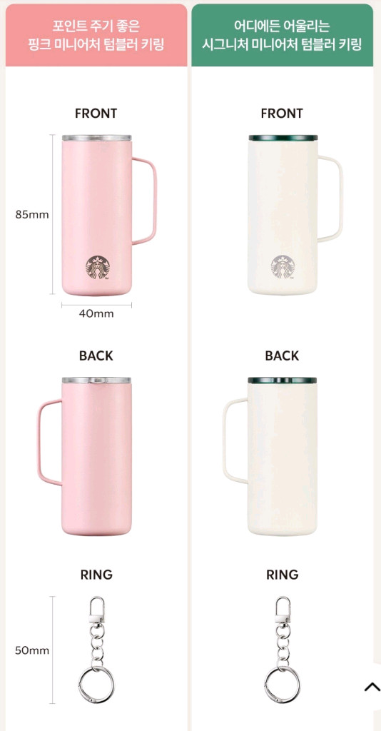 스타벅스 미니어쳐 텀블러 키링 미니 아이보리 미개봉 새상품--2
