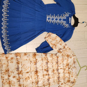 자라 플로럴 롱 슬리브 원피스.2벌일괄.사이즈120.