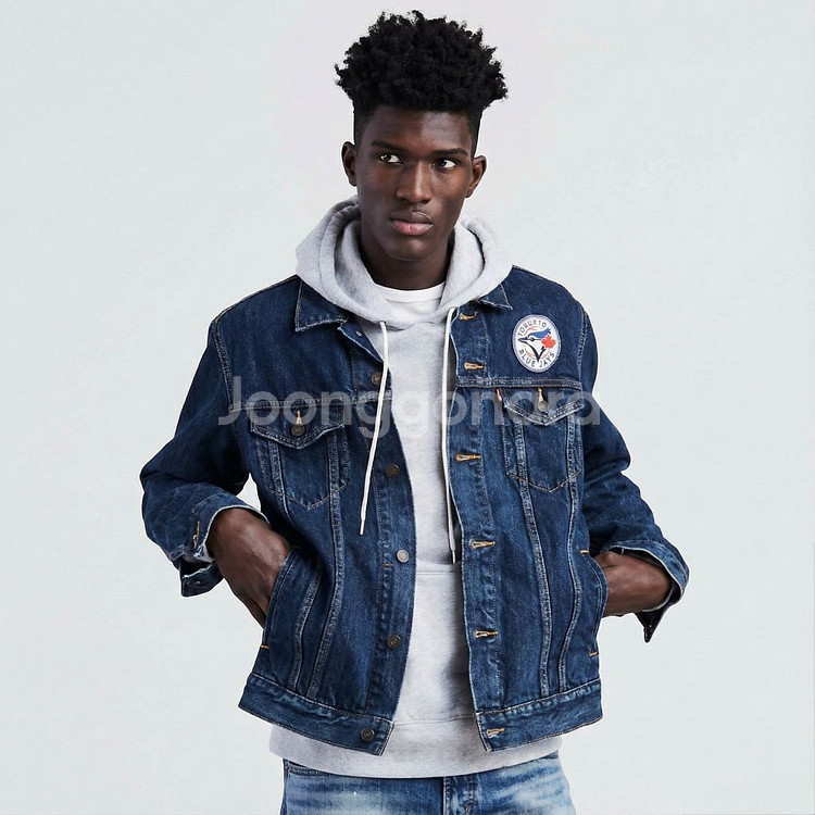 리바이스 트러커 데님 청자켓 Levis MLB x Toronto M사이즈--2