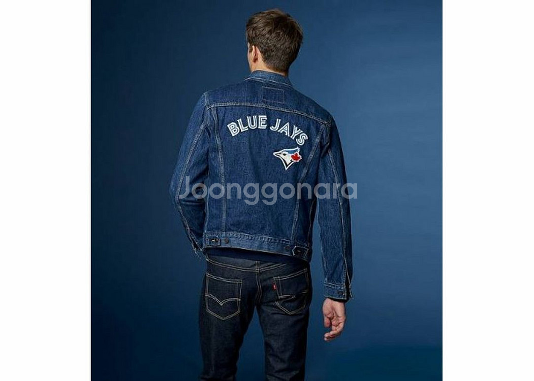 리바이스 트러커 데님 청자켓 Levis MLB x Toronto M사이즈--4