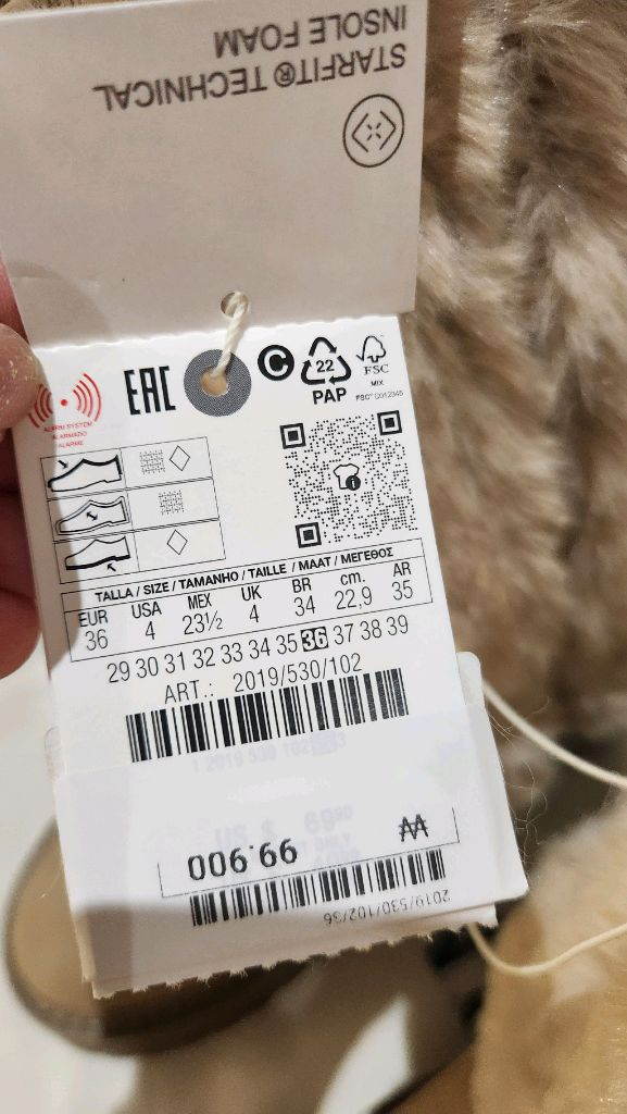 새상품)자라.퍼부츠.36.230사이즈/아동도 가능--6