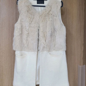 여성 퍼 베스트 아이보리 털조끼 66