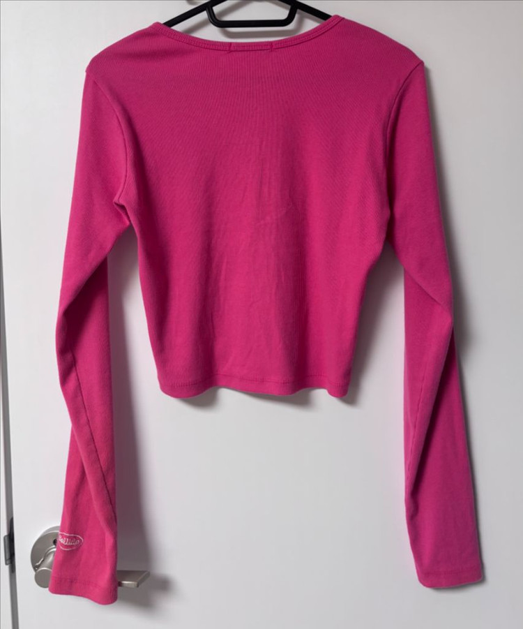 에이블리 베이델리 멜팅 유넥 골지 크롭 긴팔 가디건--6