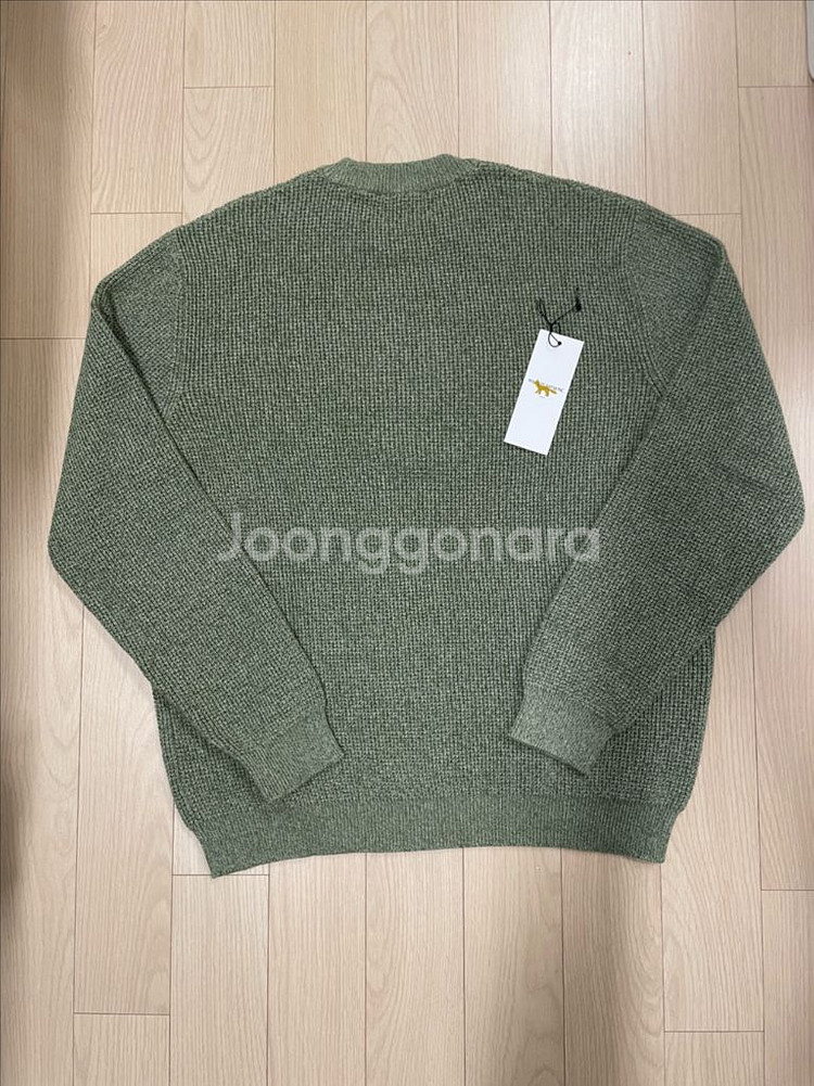 [거의 새제품] 메종키츠네 핸드라이팅 로고 니트 그린 L--2