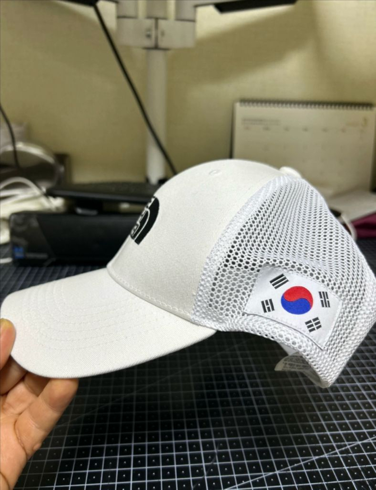 택없는 새상품_여름용 국가대표 노스페이스 모자 화이트 등산모자 코튼 메쉬 하드 캡 볼캡 야구모자 이미지