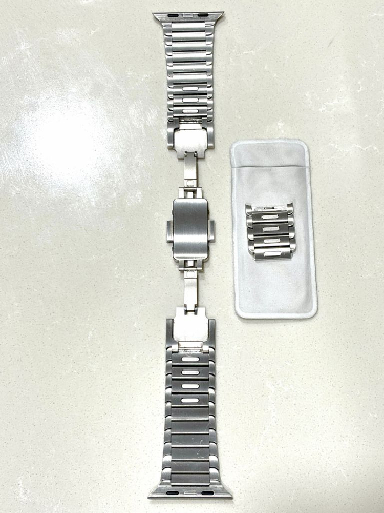 애플워치 링크 브레이슬릿 실버 42mm~49mm 이미지