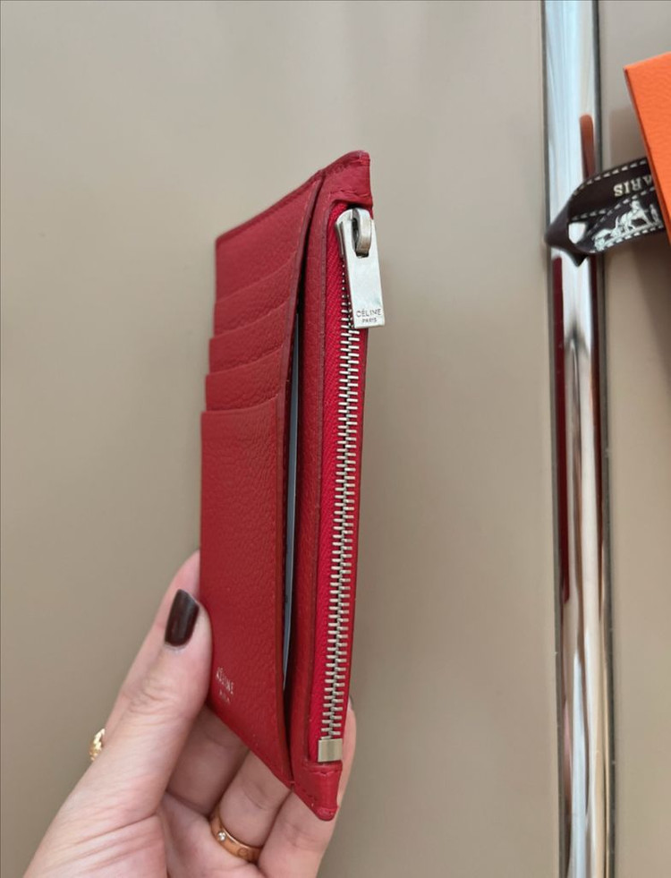 셀린느 카드지갑 레드컬러 판매 이미지