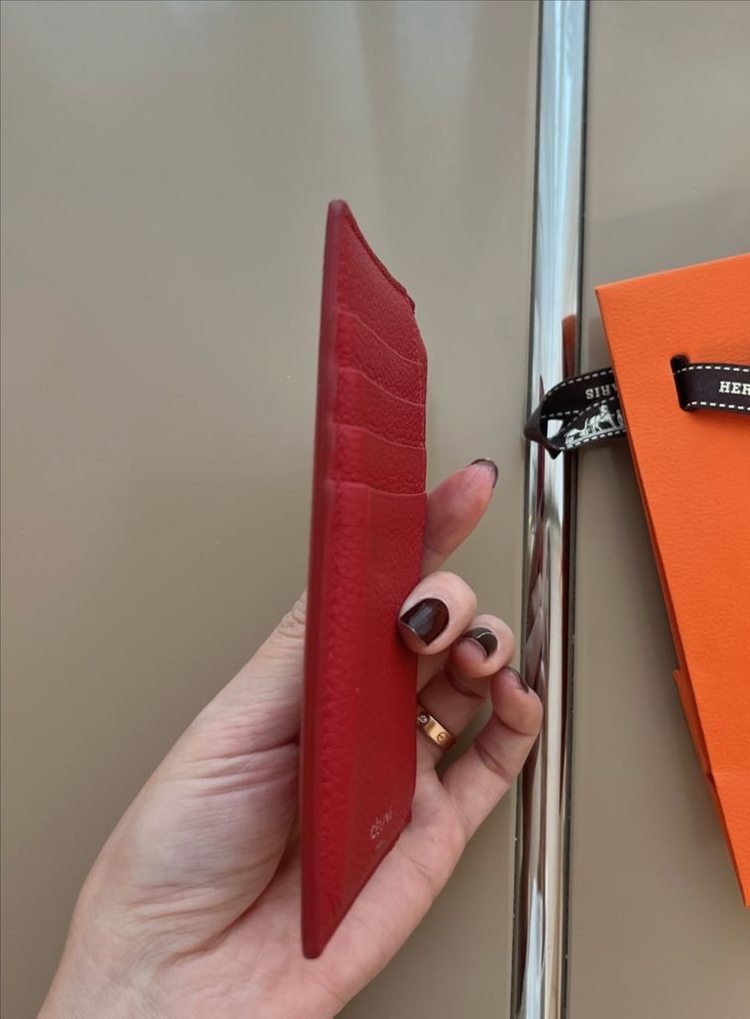 셀린느 카드지갑 레드컬러 판매 이미지