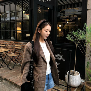 하엄지 루흐 루이스 울 체크 자켓 이미지