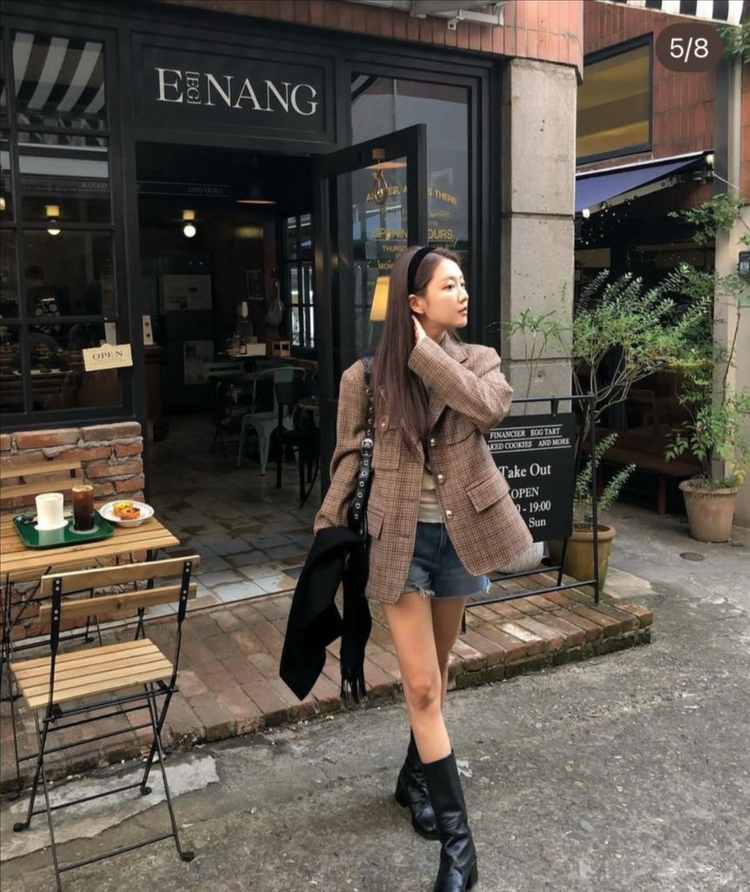 하엄지 루흐 루이스 울 체크 자켓 이미지