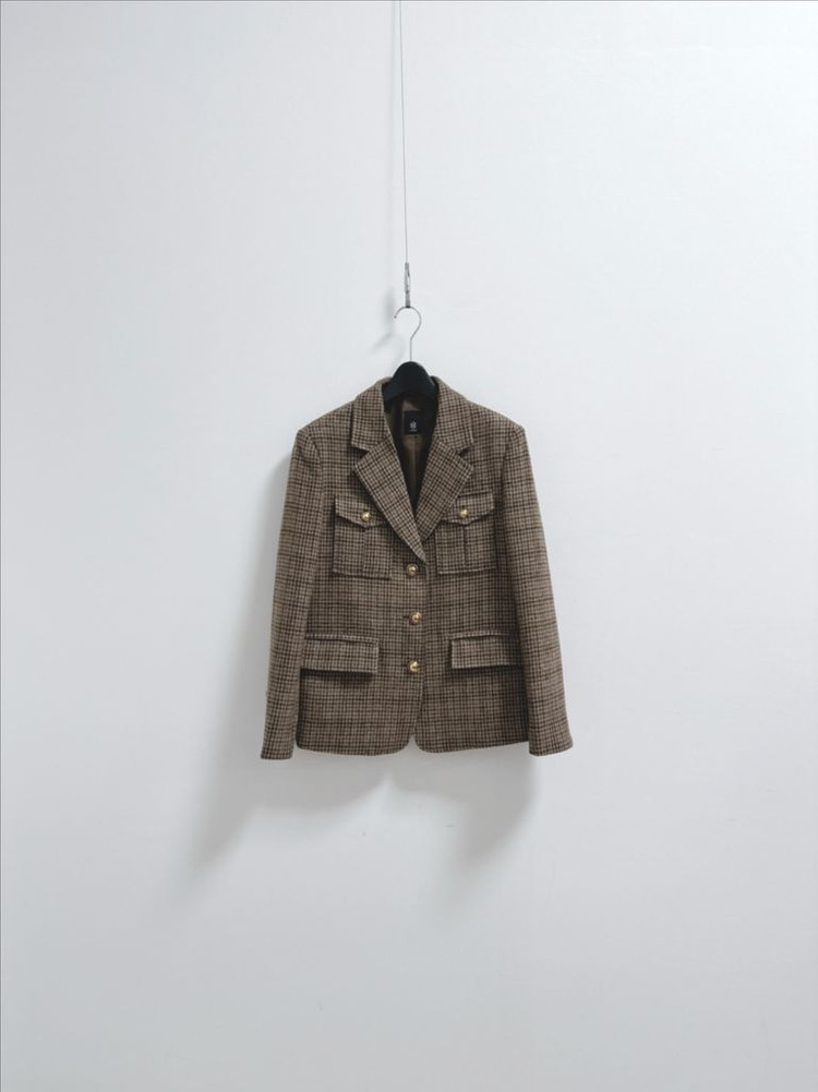 하엄지 루흐 루이스 울 체크 자켓 이미지