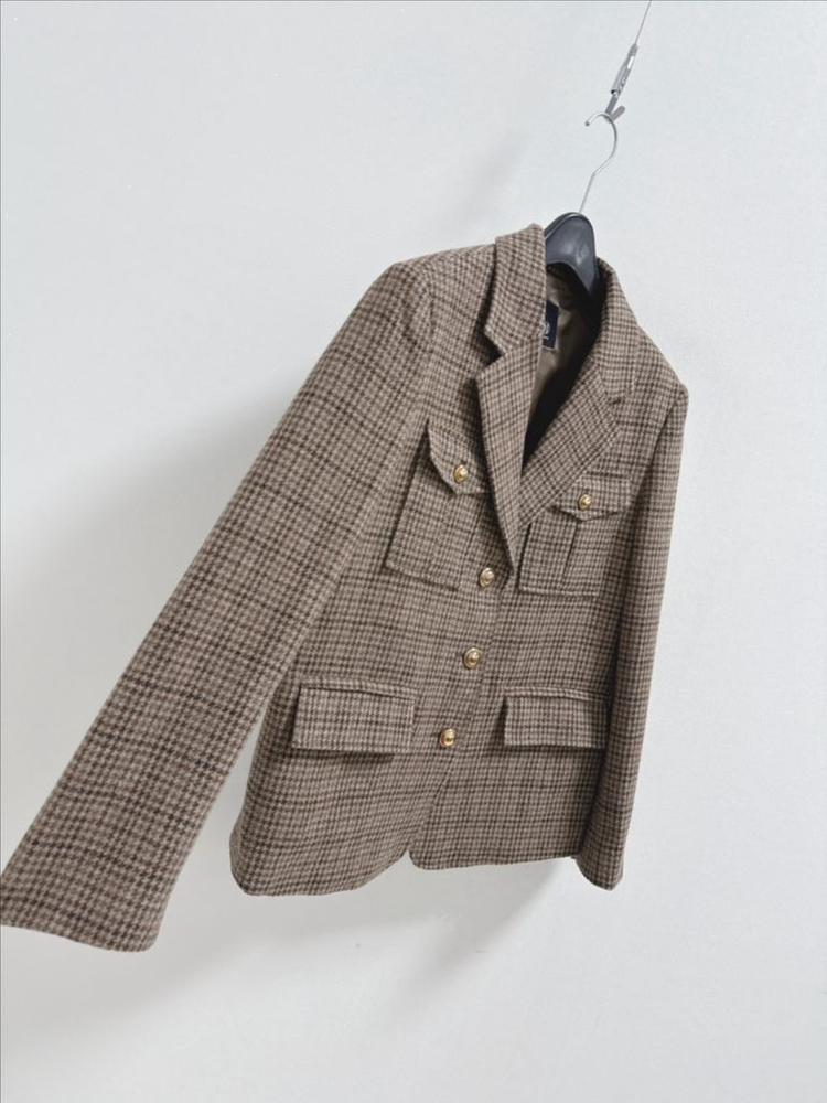 하엄지 루흐 루이스 울 체크 자켓 이미지