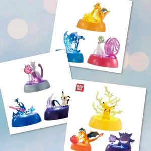 반다이 빛나는 포켓몬 컬렉션 가챠 1탄&2탄&3탄 피규어 9종 (피카츄, 리자몽, 팬텀, 따라큐, 뮤츠, 가디안 등