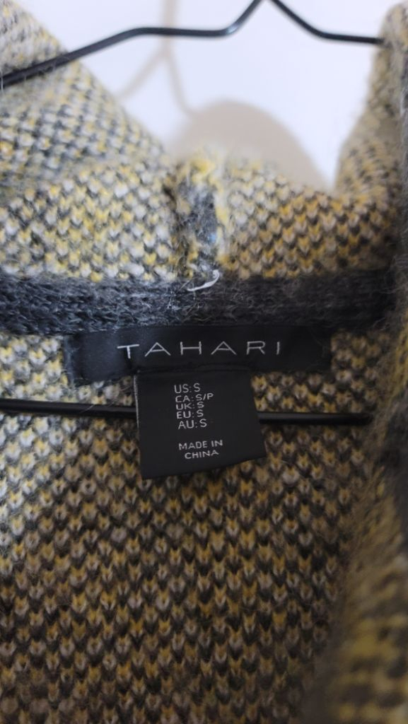 타하리 체크 후드 롱가디건--2