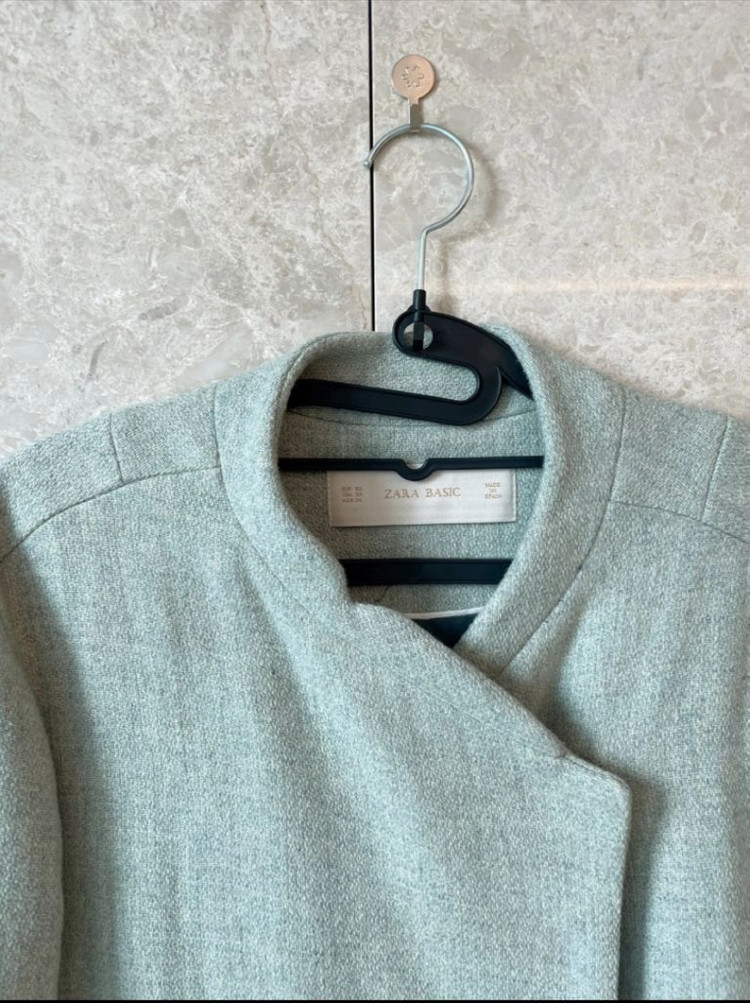 자라 민트 트위드 자켓 코트 xs--4