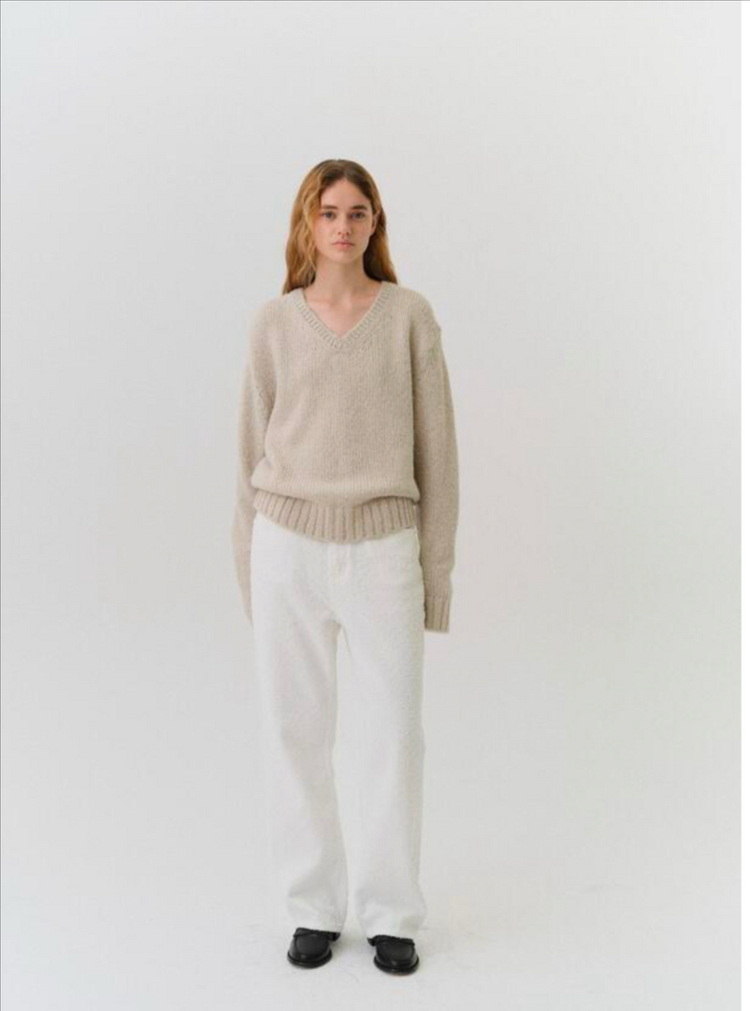 LETTER 레터 데미지 데님 오프화이트 [Exclusive] Amor damage denim (off white)--7