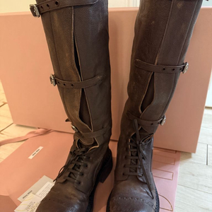 미우미우 레더 롱부츠 36사이즈