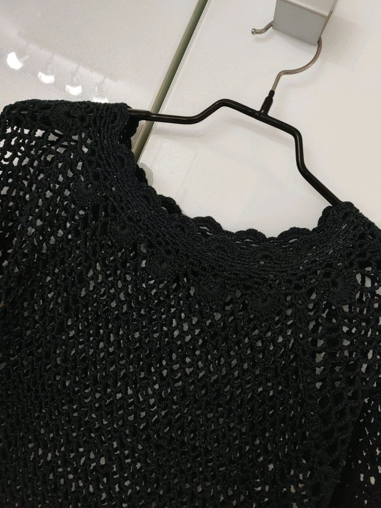핸드메이드 블랙 손뜨게 니트 이미지