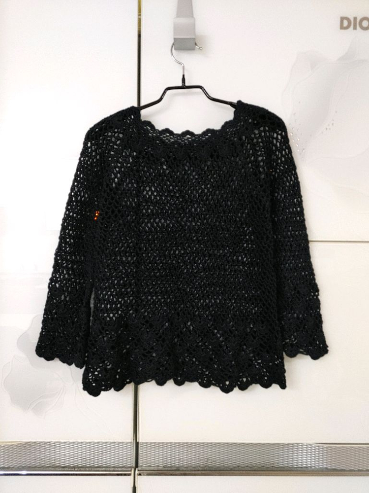 핸드메이드 블랙 손뜨게 니트 이미지