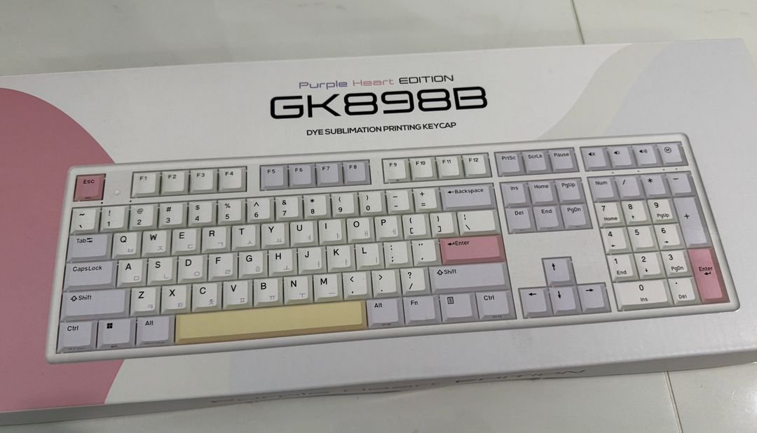 한성 무접점 키보드 GK989B 퍼플하트 35g 풀배열 이미지