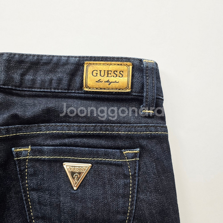 게스 청바지 약스판 진청 데님 사이즈25 R3909--5