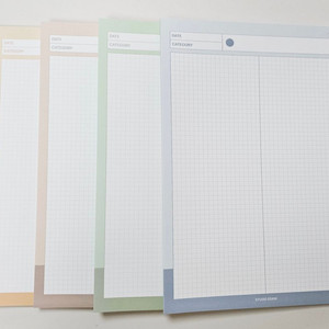 B5 메모패드 10종 세트 / 120g / 모눈 코넬 하프 위클리 데일리