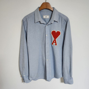 [40] 아미 블루 빅하트 코튼 셔츠 H19C024 이미지