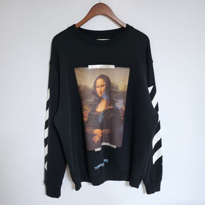 [L] 오프화이트 블랙 모나리자 맨투맨 OMBA003S18003012