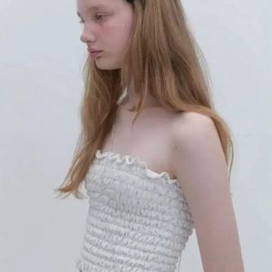 Soonsu 순수 Lazy Print Tube Top (White)