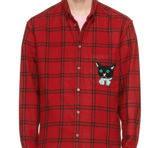 2021 FW 구찌 레드 체크 셔츠