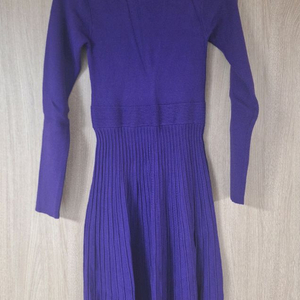사틴 퍼플 니트 원피스