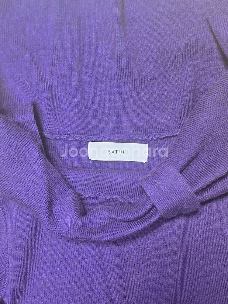 사틴 퍼플 니트 원피스--2