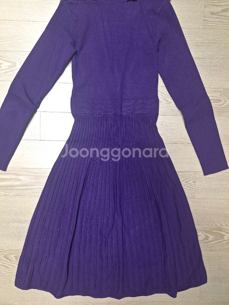사틴 퍼플 니트 원피스--3
